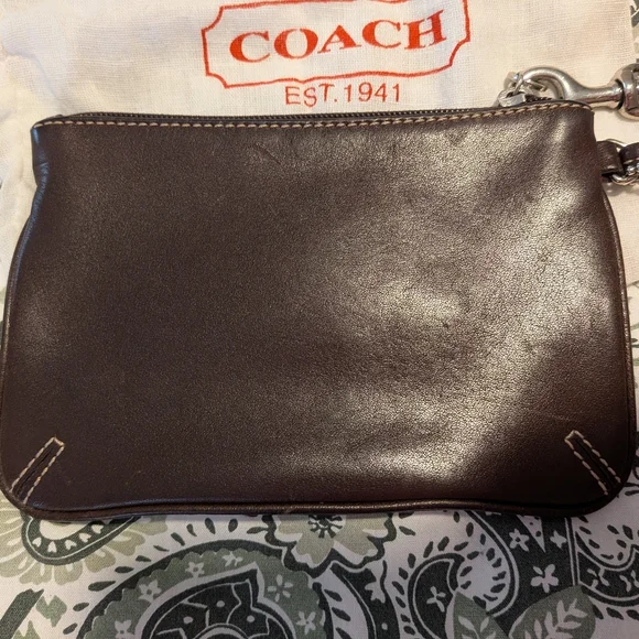 Coach Y2K Brown Leather Wristlet - Picture 3 of 6